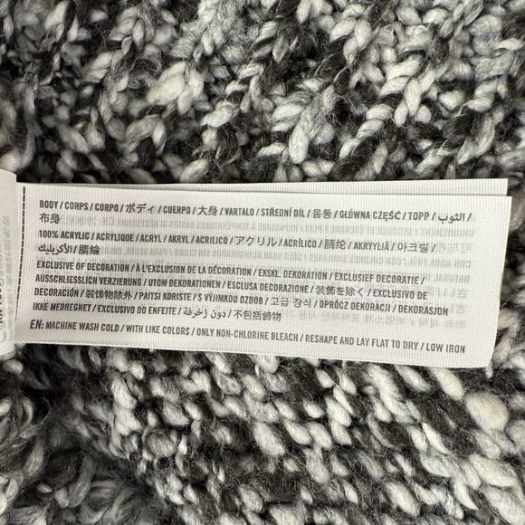 Abercrombie & Fitch Oversized Marled Chunky Knit Mock Neck Sweater XL Cozy Gray - Picture 6 of 7